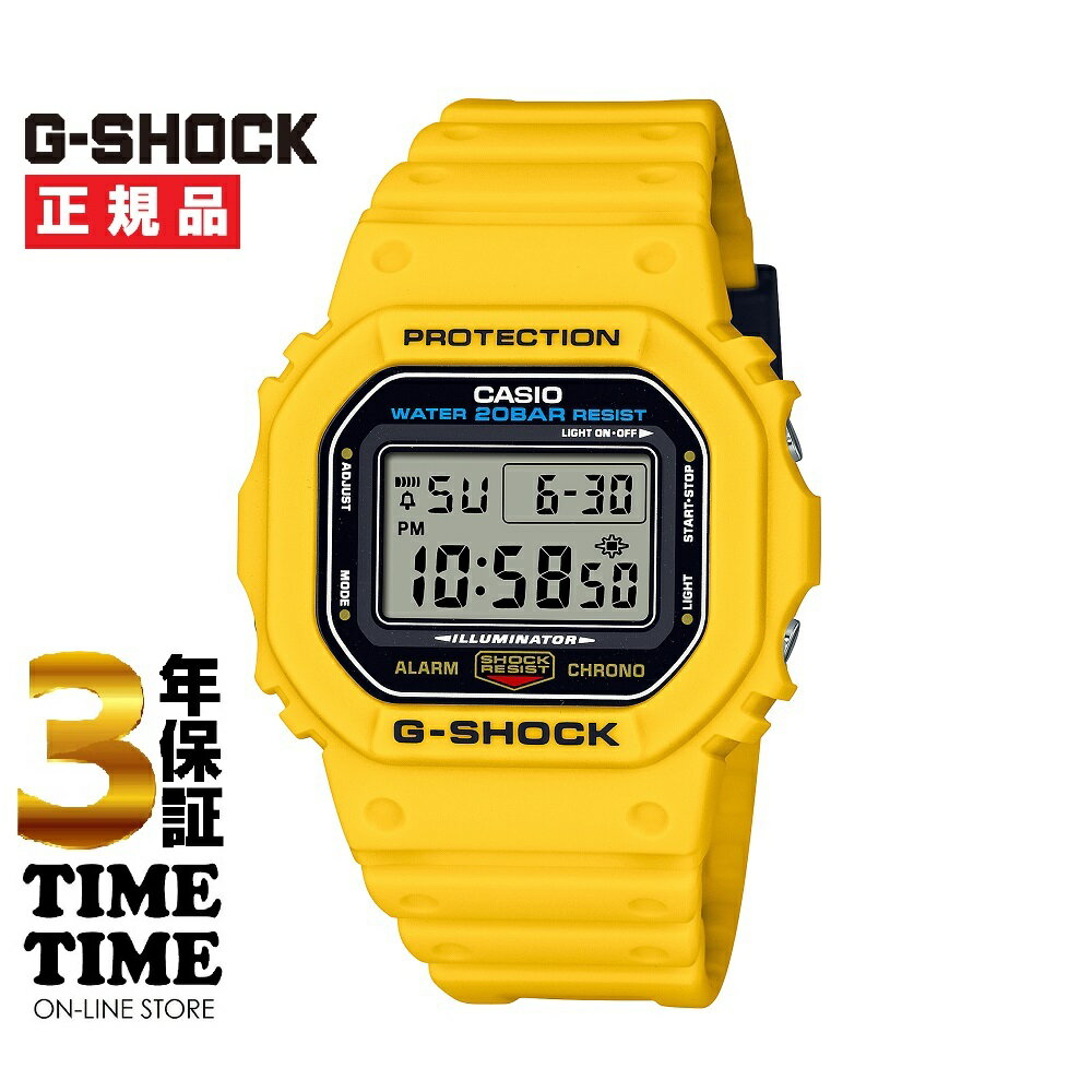 1983年の誕生以来、タフネスを追求し進化を続けるG-SHOCKのアイコンモデルである5600シリーズの初期のカラーモデルを現在にリバイバルさせたモデルです。1987年にG-SHOCKで初めてカラーモデルとして発売され人気を博したイエローモデルDW-5600C-9BVをベースに、G-SHOCKのブランドカラーであるレッドとブラックの替えバンドと替えベゼルをセットにしました。本体のカラーリングはもちろん、文字板のロゴ位置や各文字の配色、液晶の色など細かい部分まで徹底的にこだわり当時のデザインを再現しました。時代が変わってもタフな手元を演出し続けるG-SHOCKの登場です。 駆動方式 クォーツ 素材 ケース：樹脂 ガラス：無機ガラス バンド：樹脂 防水 20気圧防水 サイズ ケース径：タテ48.9mm×ヨコ43.8mm ケース厚さ：13.7mm 重さ：54g 型番 DWE-5600R-9JR その他 ・ストップウオッチ（1/100秒（00'00