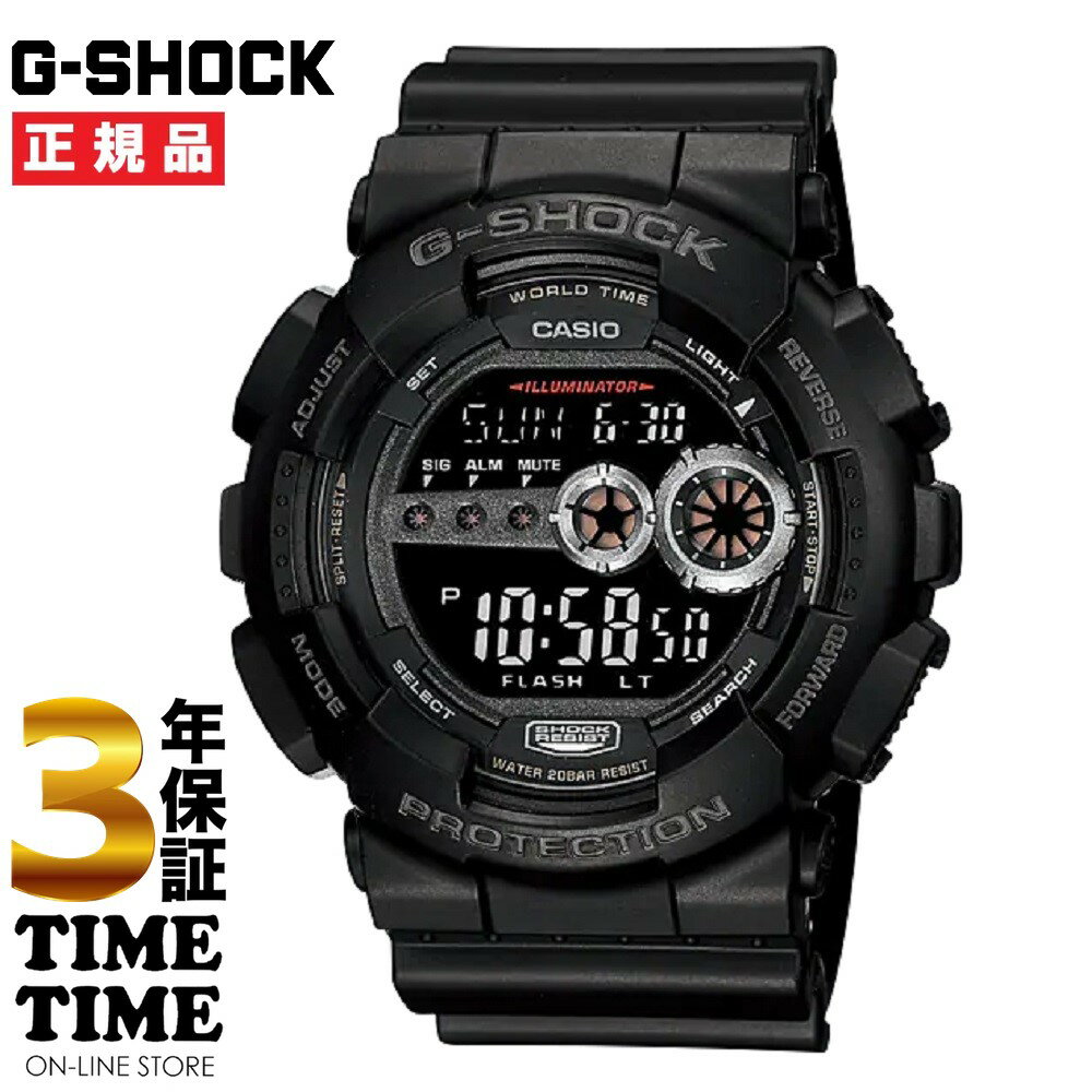 【最大2,000円OFFクーポン＆エントリーでポイント最大46倍！】CASIO カシオ G-SHOCK Gショック メンズ デジタル ブラック GD-100-1BJF ..