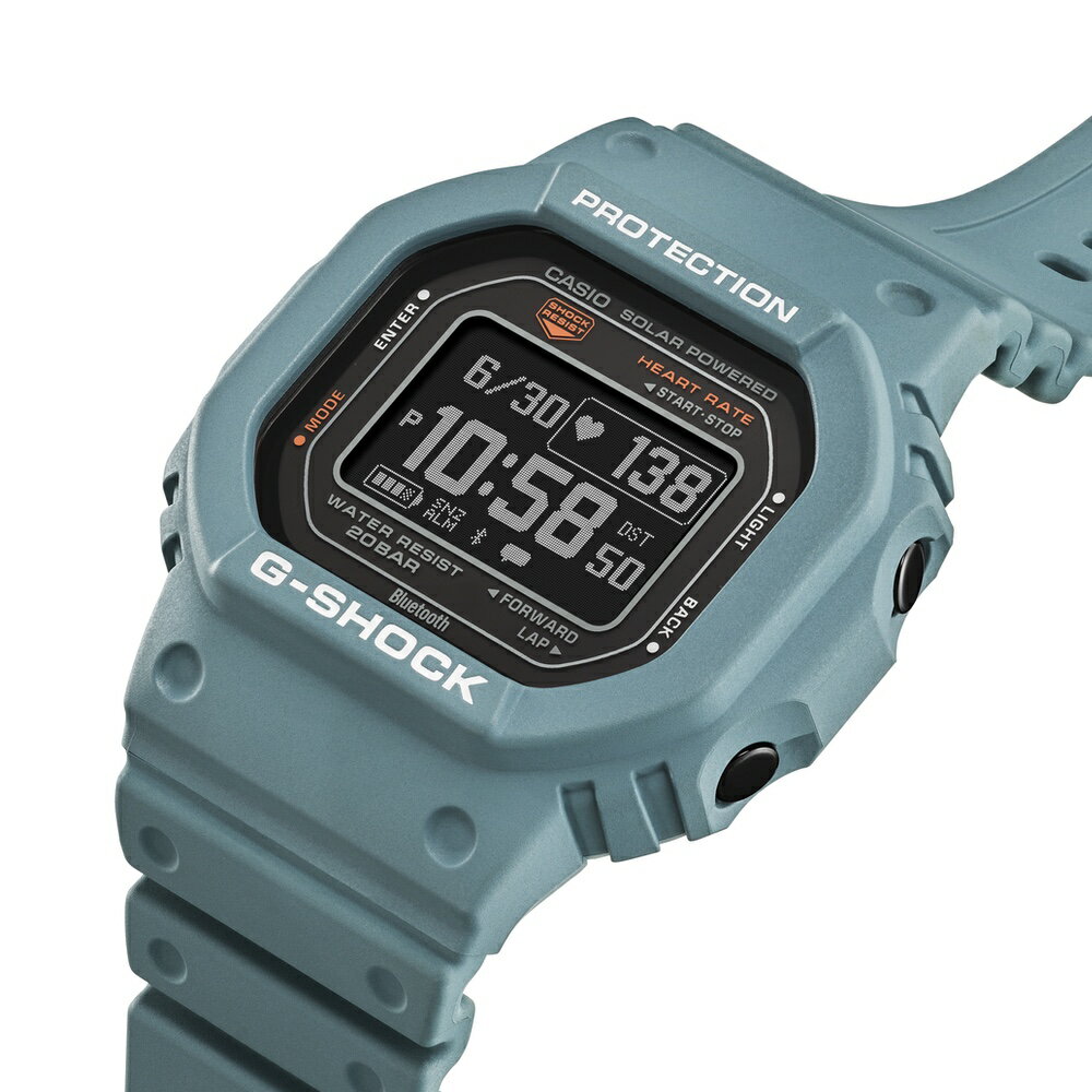 【6/22から27日26時まで！ポイント最大47倍！最大2000円OFFクーポン】CASIO カシオ G-SHOCK Gショック G-SQUAD ソーラー モバイルリンク 心拍計 ペールブルー DW-H5600-2JR 【安心のメーカー1年保証】