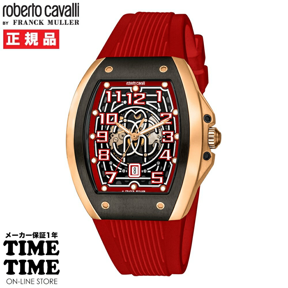 roberto cavalli BY FRANCK MULLER ロベルト・カヴァリ バイ フランク・ミュラー メンズ 自動巻 ブラック レッド RV1G205P1051 【安心のメーカー1年保証】