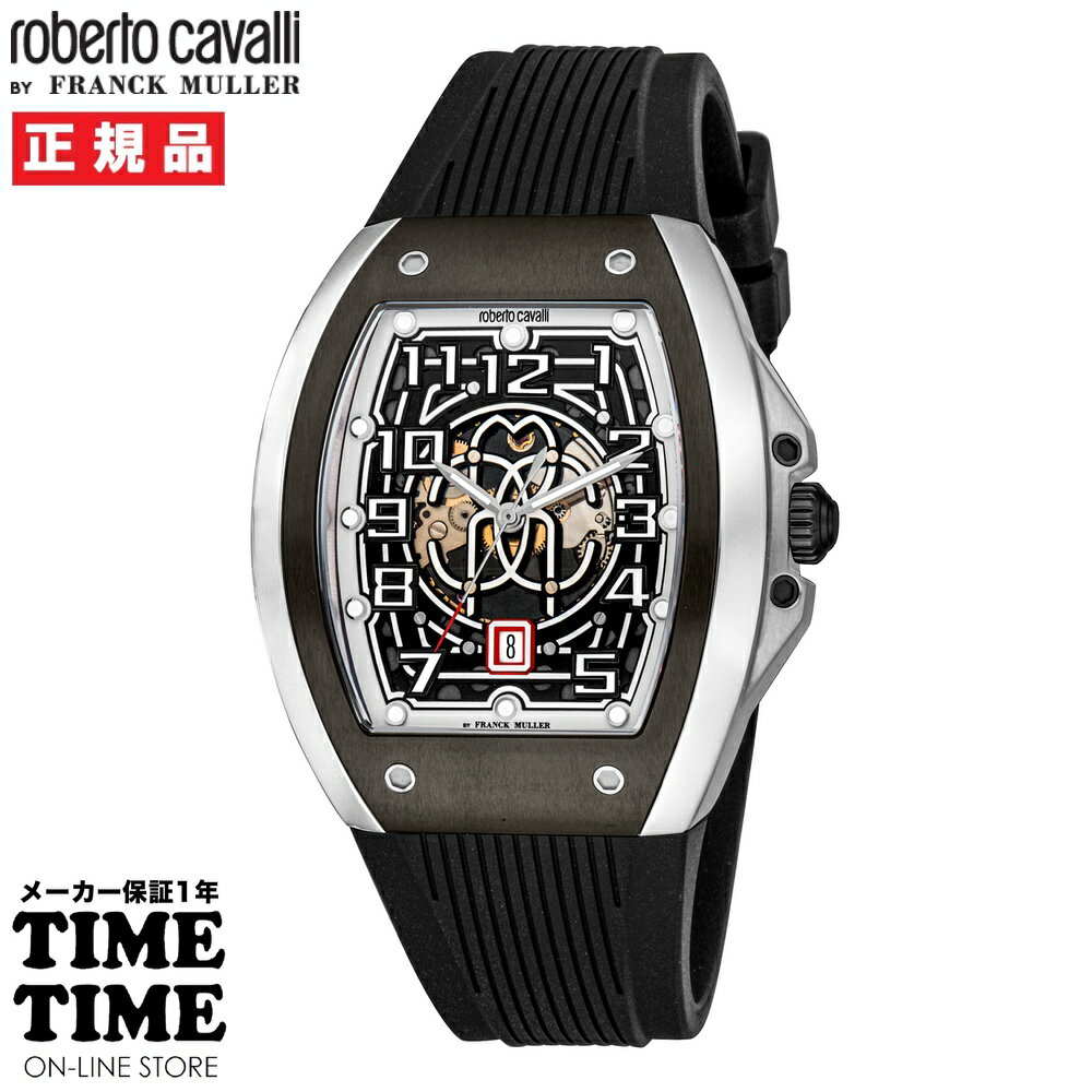 roberto cavalli BY FRANCK MULLER ロベルト・カヴァリ バイ フランク・ミュラー メンズ 自動巻 ブラック シルバー RV1G205P1041 【安心のメーカー1年保証】