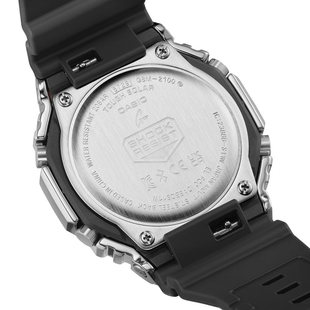 時計専門店タイムタイムの【10％クーポン付!楽天ファッション対象ストア】CASIO カシオ G-SHOCK Gショック ソーラー メタル ブルー シルバー GBM-2100A-1A2JF 【安心の5年保証】｜アングル3