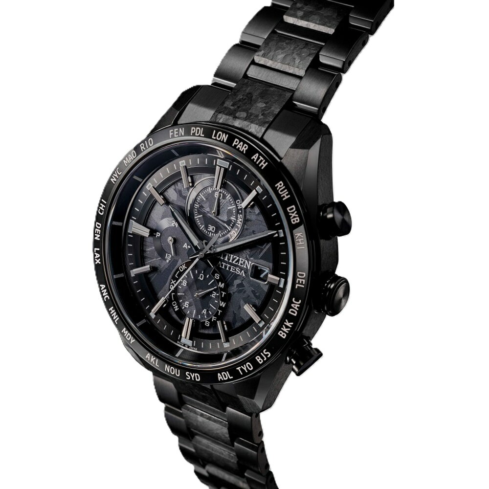 【11日26時まで最大2,000円OFFクーポン！ポイント最大47倍】CITIZEN シチズン ATTESA アテッサ ACT Line HAKUTO-Rコラボ Black Crystalized Titanium Collection AT8287-62E【安心の3年保証】