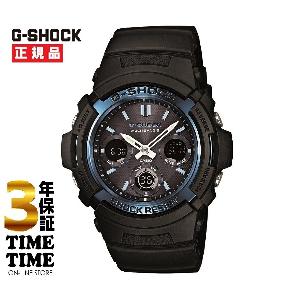 CASIO カシオ G-SHOCK Gショック ソーラー電波 アナデジ ブラック ブルー AWG-M100A-1AJF 【安心の3年保証】