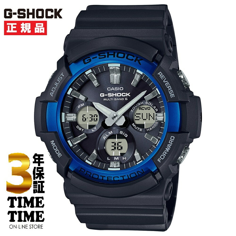 楽天時計専門店タイムタイムCASIO カシオ G-SHOCK Gショック ソーラー電波 ブラック ブルー GAW-100B-1A2JF【安心の3年保証】