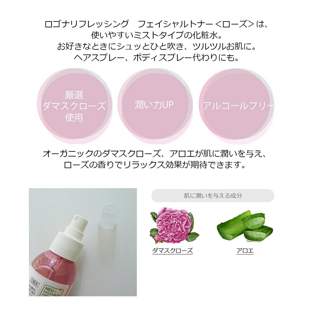 正規品ロゴナリフレッシングフェイシャルトナーローズ送料無料