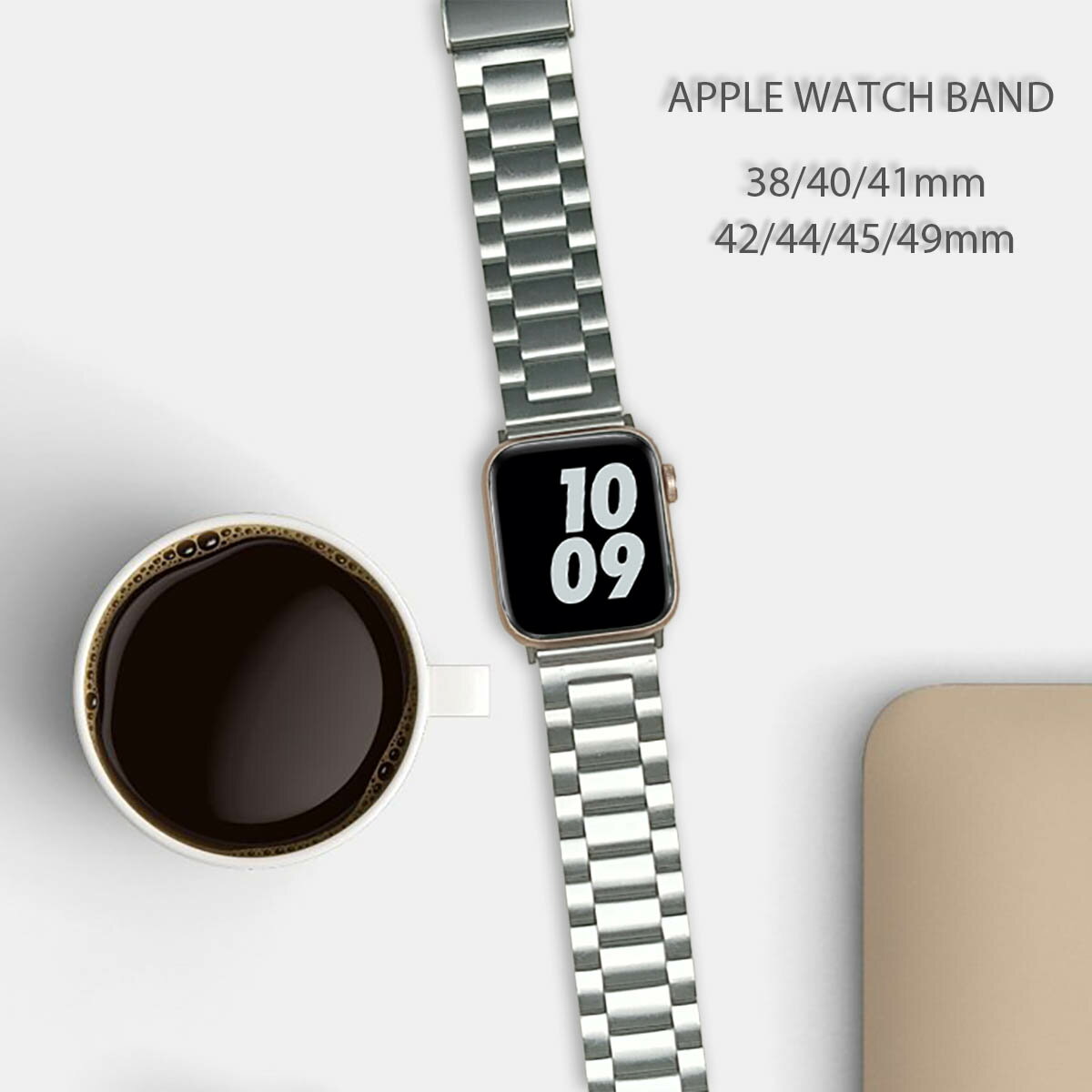 apple watch バンド おしゃれ ステンレス 38mm 40mm 41mm 49mm 45mm 44mm 42mm アップルウォッチ バンド 銀 シルバー series SE Ultra 9 8 7 6 5 4 3 2 1 ベルト レディース メンズ 送料無料