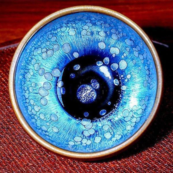 【送料無料】茶碗 主人杯　天目茶碗　建盞（けんさん）青麒麟茶杯　コップ　曜変茶碗　単杯　セラミッ..