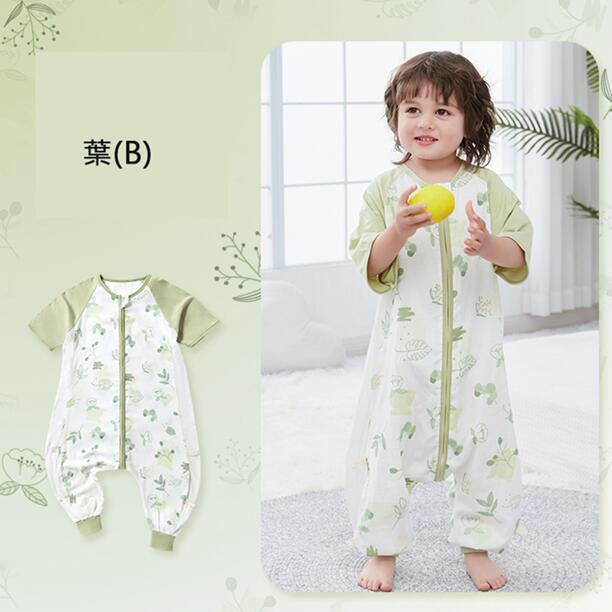 azストアの【半袖】スリーパー 夏用キッズ 幼児 ガーゼ コットン 2重ガーゼ 綿100％　ファスナー開き 部屋着 寝具 パジャマ 寝巻 通気性抜群 吸水性抜群 寝冷え対策 エアコン対策 可愛い柄 80cm-120cmサイズ展開 半袖｜アングル3
