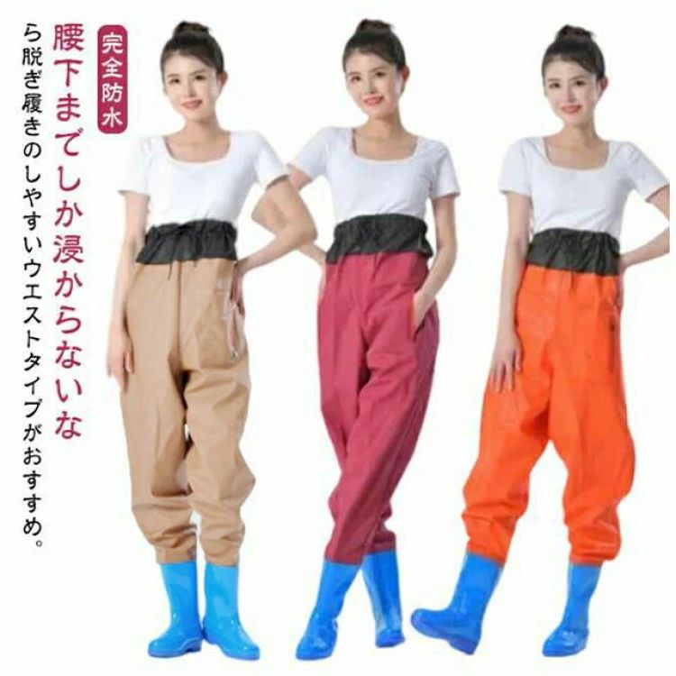 樂天商城 - 胴付長靴 レディース ウェーダー 水産 洗車 アウトドア 釣り 漁業 水中作業 完全防水 長靴 胴付き 大きいサイズ 簡易ウェーダー ウェー 長靴付き ブーツ付き ヒップウェーダー