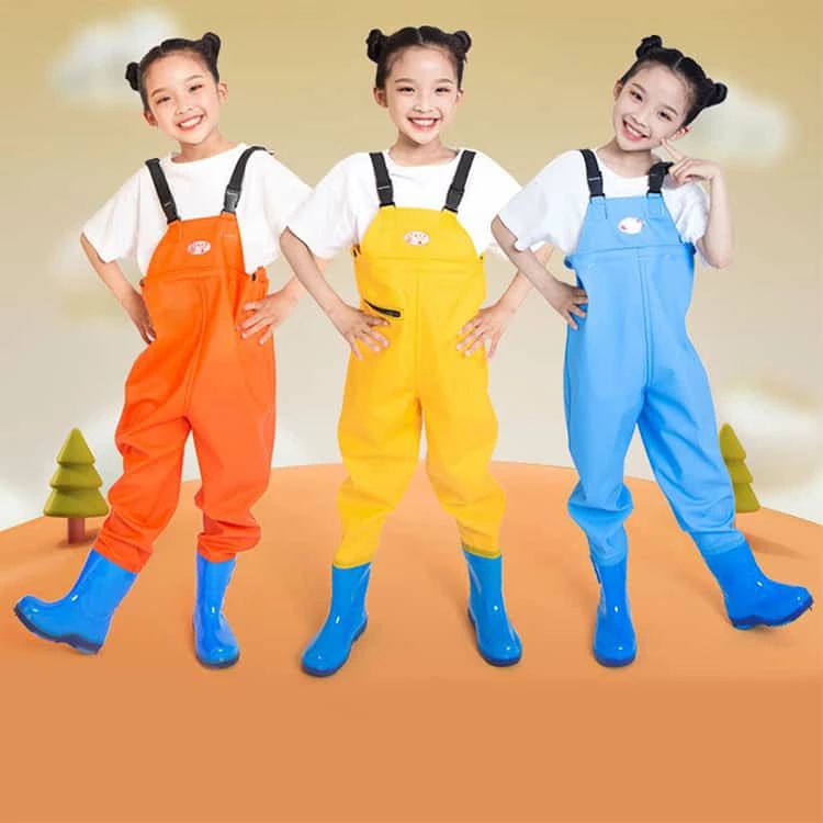 azストアのウェーダー チェストハイ 子供用 釣り 一体型 キッズ 男の子 完全防水 お砂場着 子供用 胴付長靴 水遊び 胴長 潮干狩り 泥遊び 女の子 長靴 川遊び 軽量 レインパンツ 耐摩耗 オールインワン かわいい 快適 海 田んぼ 雨の日 梅雨 収納ポケット付 アウトドア｜アングル2