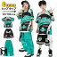 緑 キッズダンス衣装 シャツ パンツ セットアップ ベースボール トップス ヒップホップ ハーフパンツ ..