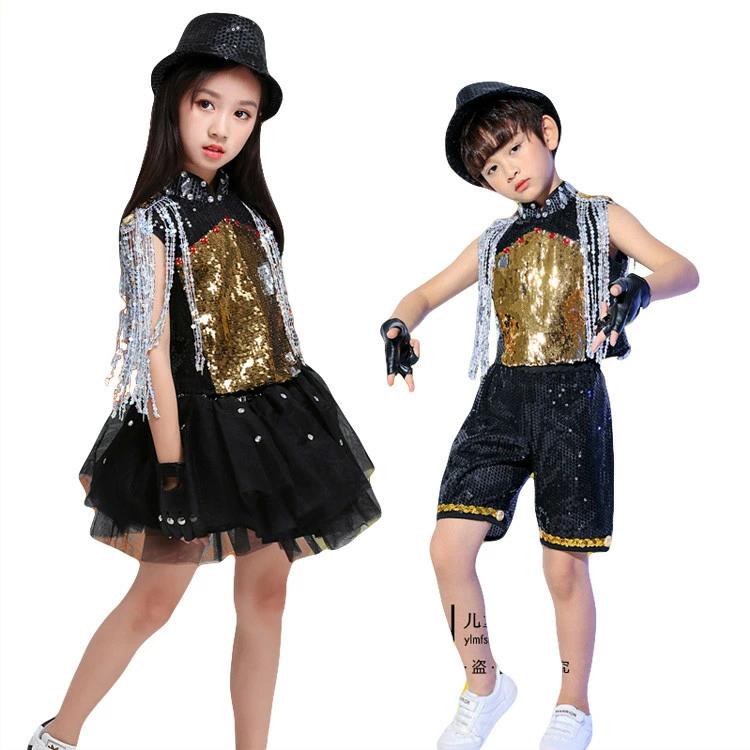 ダンス 衣装 キッズ チアガール 衣装 スパンコール チア 女の子 チュールスカート 子供用 ヒップホップ..
