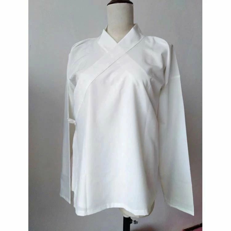 白 絽 肌着 夏用 半襦袢 二部式 Tシャツ半襦袢 半衿 浴衣 長袖 春秋 筒袖 下着 和装下着 着物 浴衣