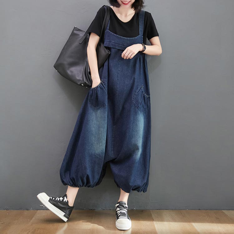 オールインワン パンツ サルエルパンツ デニムパンツ バルーン シルエット サロペット オーバーオール