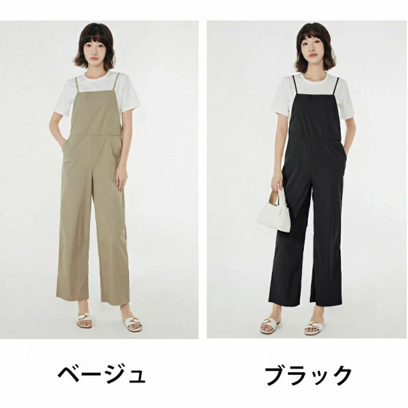 ワイドパンツ サロペ 大きいサイズ 重ね着 薄手 涼しい キャミサロペット 春 ワイド パンツ サロペット