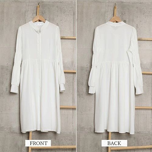 白シャツワンピース長袖