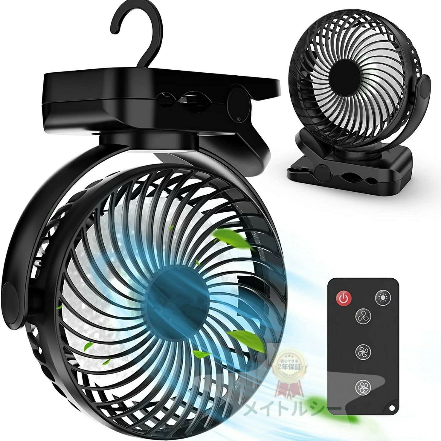 2024新登場 卓上扇風機 クリップ usb 小型 充電式扇風機 タイマー リモコン付き 静音 充電式 ファン 5000mAh 最大20時間連続使用 360°自動首振り LEDライト モバイルバッテリー 風量3段階 ミニ 強力 車用 リビン...