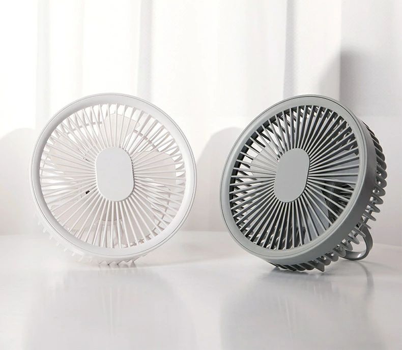 USB充電 サーキュレーター 1台3役 LED照明機能付き マグネットリモコン付き 扇風機 吊り下げ 壁掛け 卓上扇風機