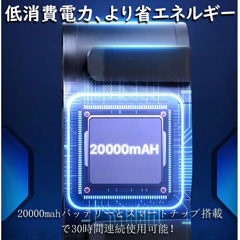 急速充電 USB-C 扇風機 2024 腰につける 持続冷却 ターボファン 携帯扇風機 【ダブルファン】 ベルトファン