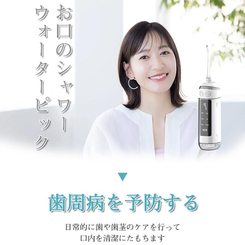 6つのモード 水流ようじ 歯間 歯間ブラシ フロス 電動 IPX7防水 歯ぐきの健康促進 ...