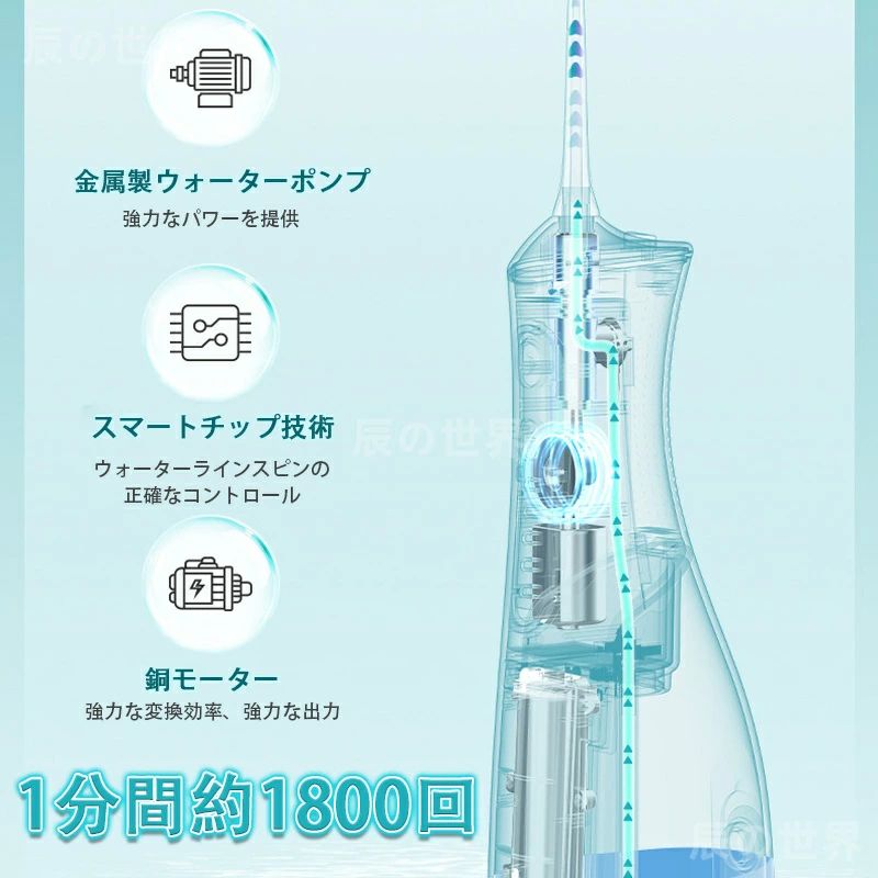口腔洗浄器 ジェットウォッシャー ジェット水流 風呂 2024 コードレス 300ML大容量...