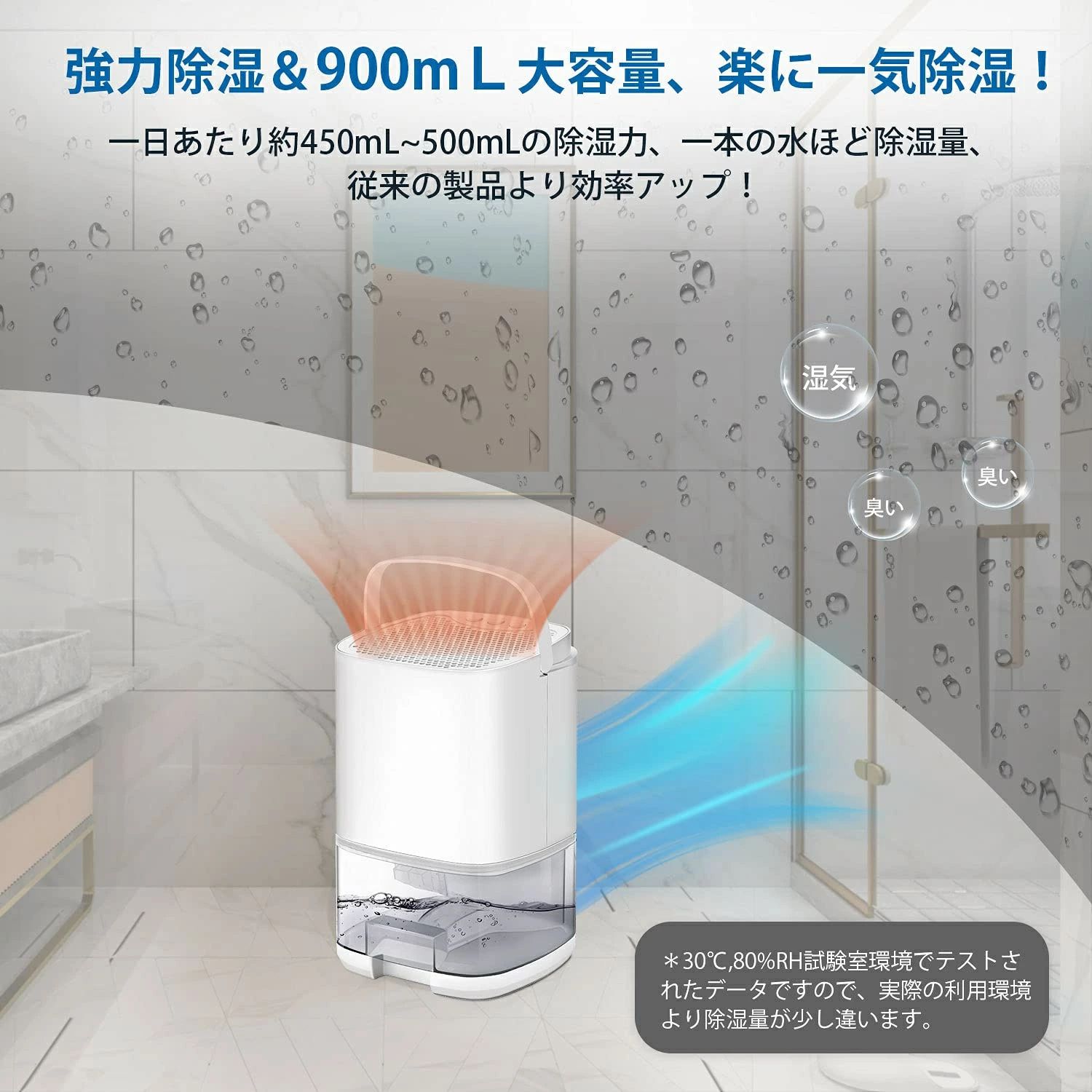 静音作業 狭所向け 乾燥 部屋/寝室/クローゼット/浴室 大容量1000ml 強力除湿 ペルチェ式 小型 除湿器 除湿機