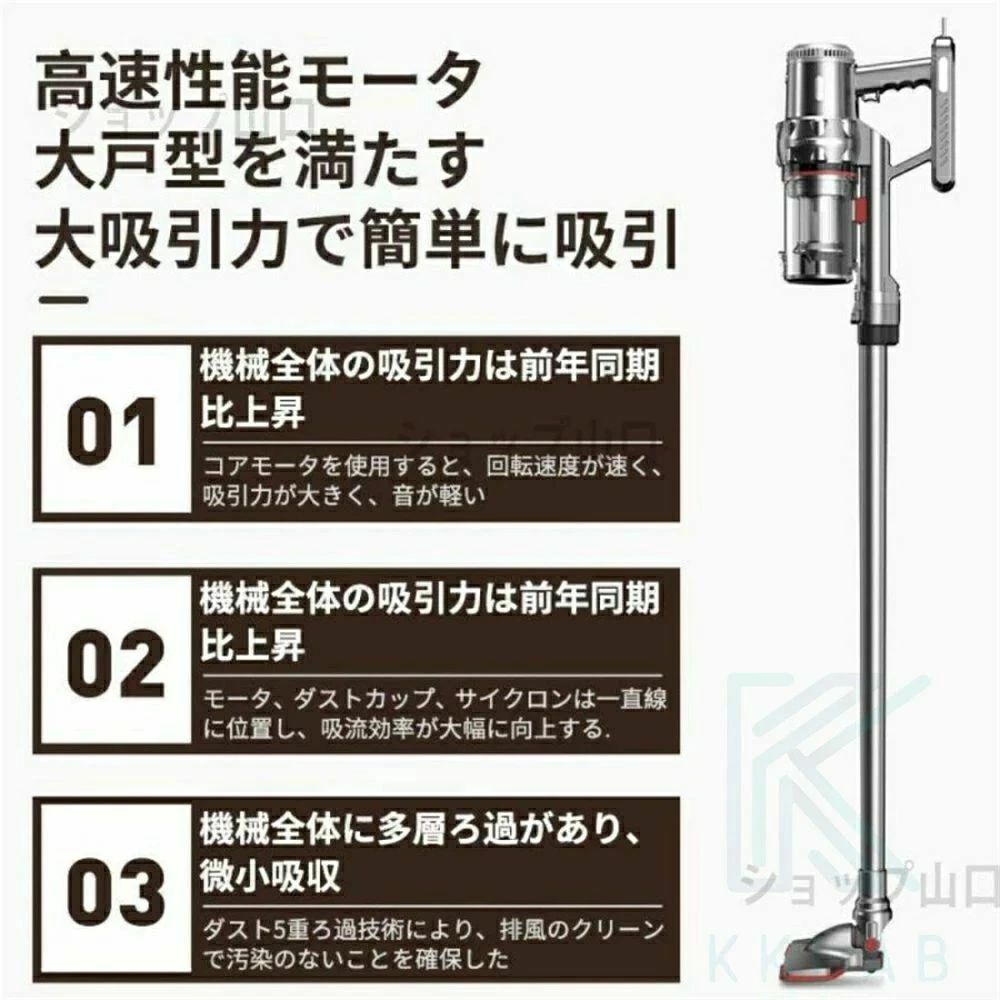 ハンディー スティック型 小型 静音 軽量 強力吸引 28800pa 自立式 コードレス サイクロン式 コード式