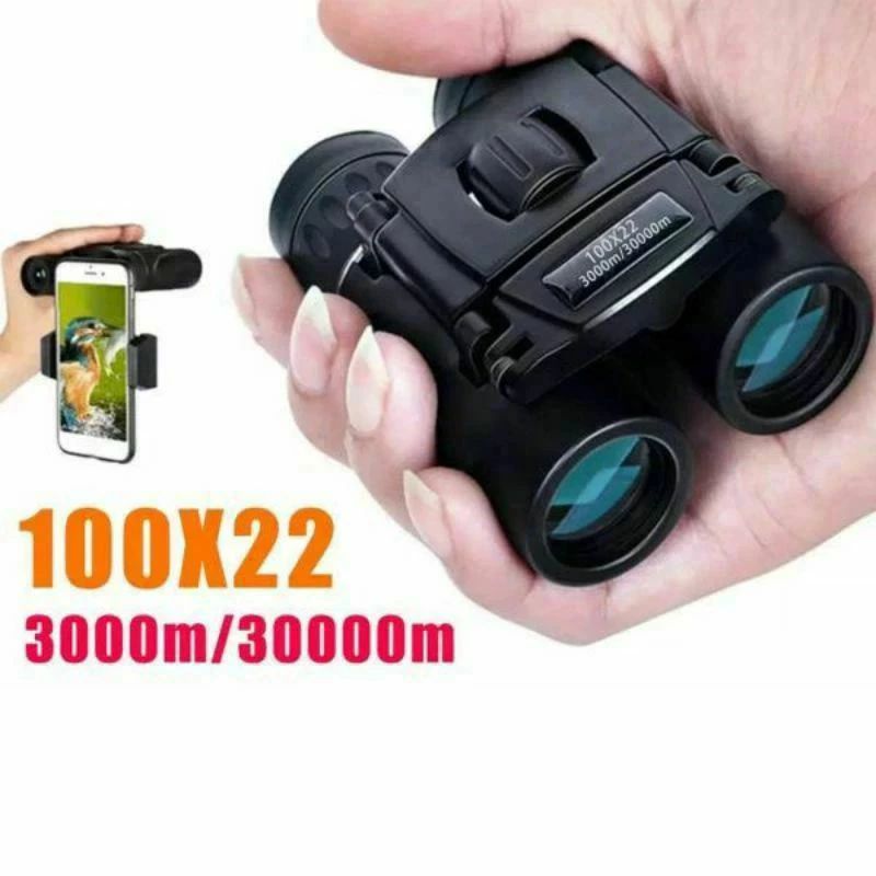 望遠鏡 折り畳み 100X22 高倍率 99.5％の光透過率 耐水性 耐衝撃性 広角 クリア 明るい視野 軽量 小型