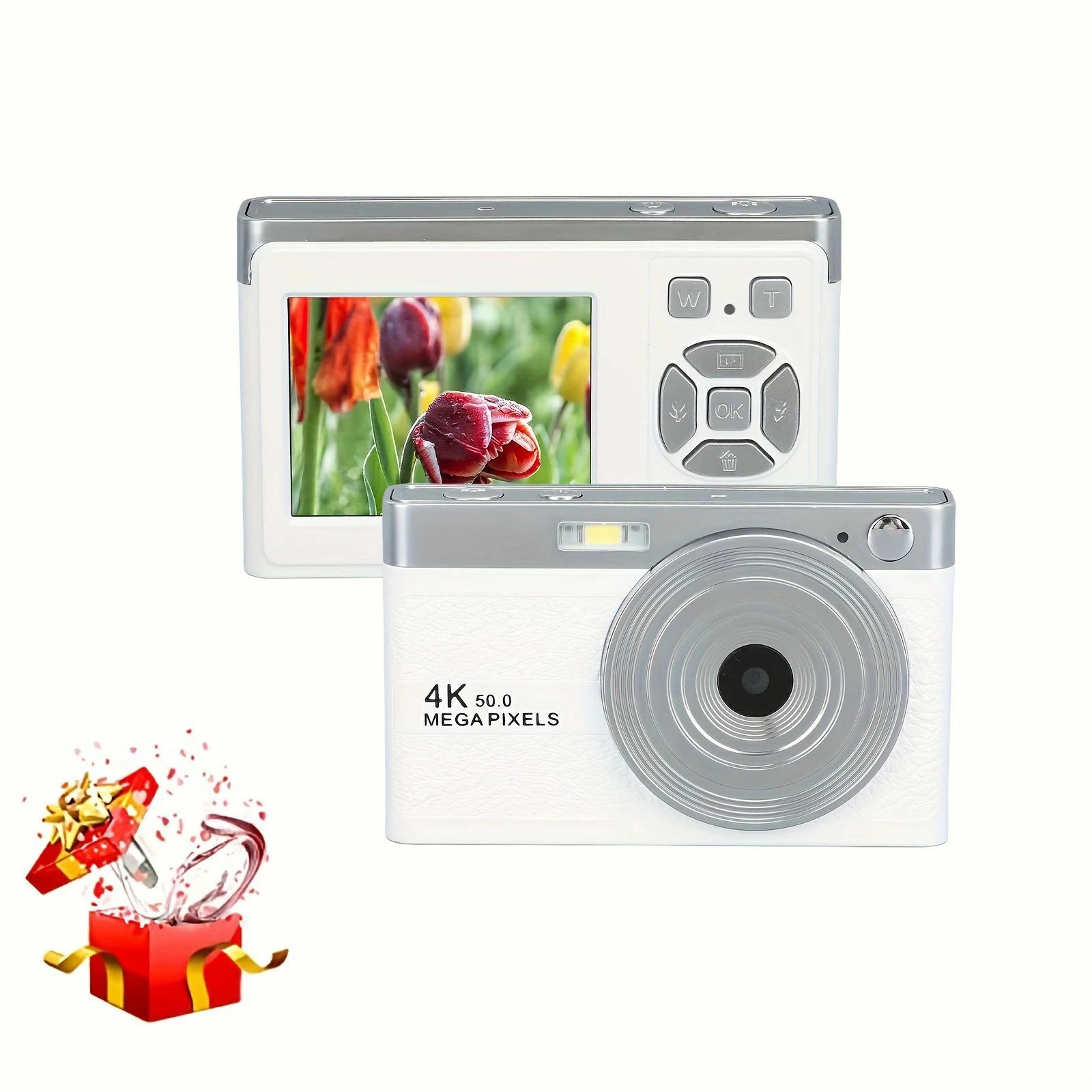 デジタルカメラ 小型ポータブル 1080P デジタル Vlog カム 2.2 インチ IPS LCD スクリーン高美容カメラ、フラッシュ付きモバイル検出 旅行 ...