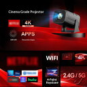 高性能 5G/2.4Gアップグレード 超HD プロジェクター 360°フリープロジェクション スマートフォン パソコン ヘッドフォン スピーカーなど各種デバイス...