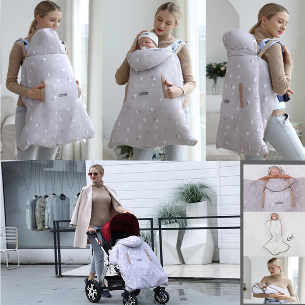 【全店5%OFFクーポン配布中！】抱っこ紐 ケープ 防寒 冬用ベビーカーブランケット 抱っこ紐 ファー ポケット付き 防風 防水 暖かい冬 ベビーカー対応 フリース素材 保温 収納バッグ付 風よけ あたたかい ぽかぽか 裏地ボア素材 撥水 ギフト ベビーキャリアカバー