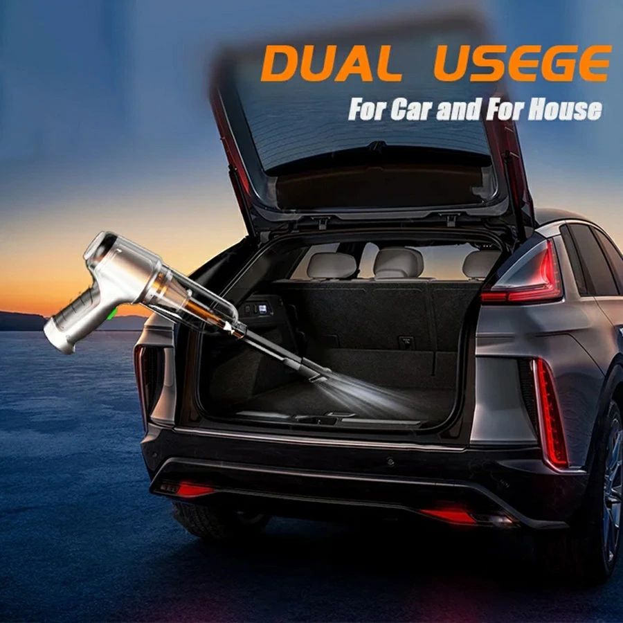 ストア石丸のハンディカー掃除機 ハンドヘルド掃除機 車 家庭 オフィス用のポータブルUSB充電式ミニ掃除機 複数のアタッチメント付き掃除機 クリーニングツール｜アングル3