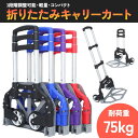 折りたたみ式 キャリーカート 最大荷重75kg 台車 ハンドキャリー 折りたたみキャリー ハンディカート 3段階調整可能 軽量 コンパクト 全4色