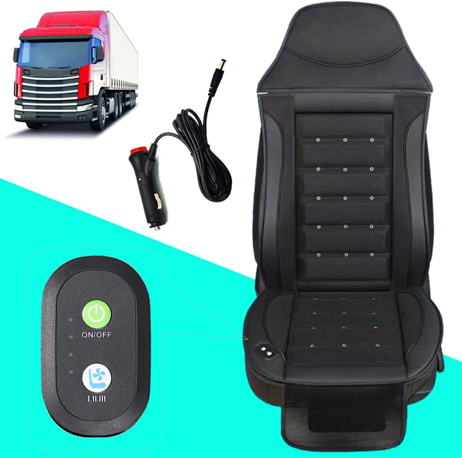 トラック用 シートクーラー 24V車専用 送風ファン内蔵クールシート 爽快エアーシート 座席の蒸れ防止 ..