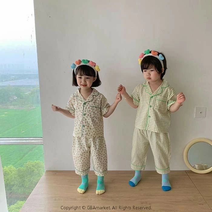 パジャマ 子供 キッズ 女の子 男の子 綿 半袖 ロングパンツ ルームウェア 上下セット 前開き ホームウェア 子供服 2点セット ナチュラル 可愛い おしゃれ 部屋着 寝間着 普段着 夏 サマー 90 100 110 120 130cm