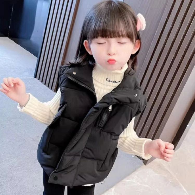 防 秋冬 ファスナー ポケット アウター 男の子 女の子 ベビー服 厚手 ノースリーブ ジャケット キッズ ダウンベスト 中綿 ベスト