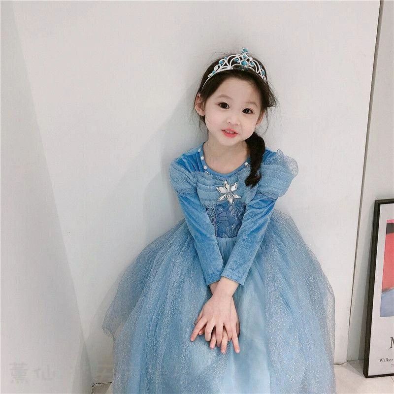 樂天商城 - プレゼント コスプレ ワンピース 子供用 ドレス 雪 子供ドレス 長袖 プリンセスドレス ドレス 風 ハロウィン