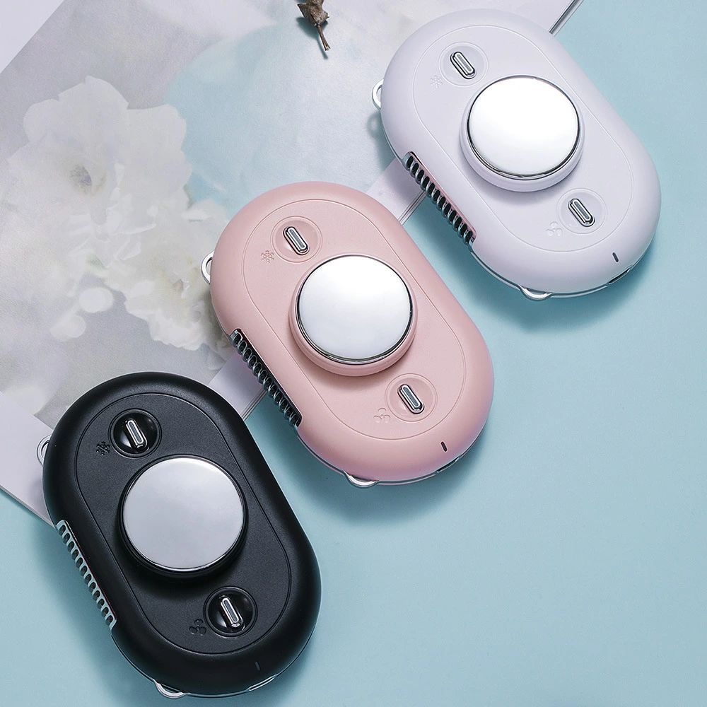 手持ち扇風機 軽量 おしゃれ 静音 小型 ハンディファン 羽なし 首かけ 冷却プレート 冷感 ネックファン