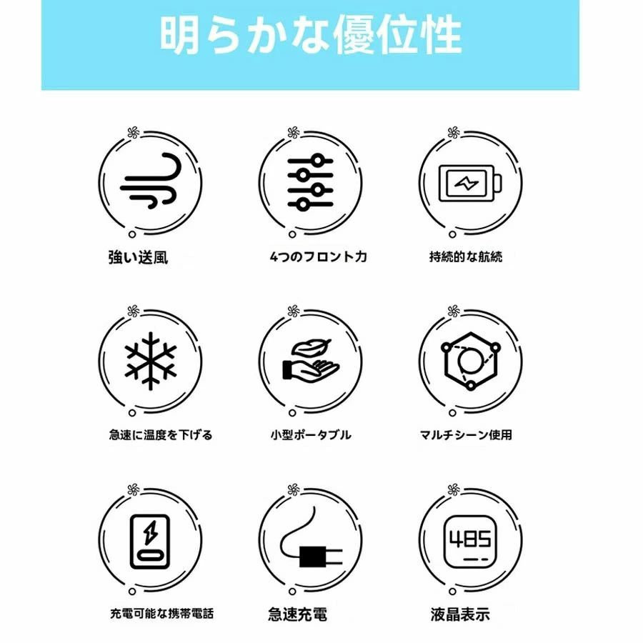 強力 ベルトファン接触冷感 服中可用携帯扇風機 携帯扇風機 多機能携帯式扇風機 - 2