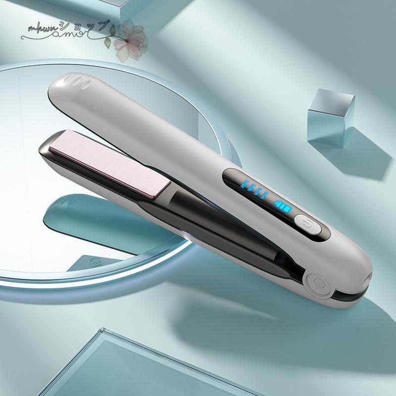 ヘアアイロン コードレス ストレート ヘアアイロン＆カール 2Way usb充電式 4段階...