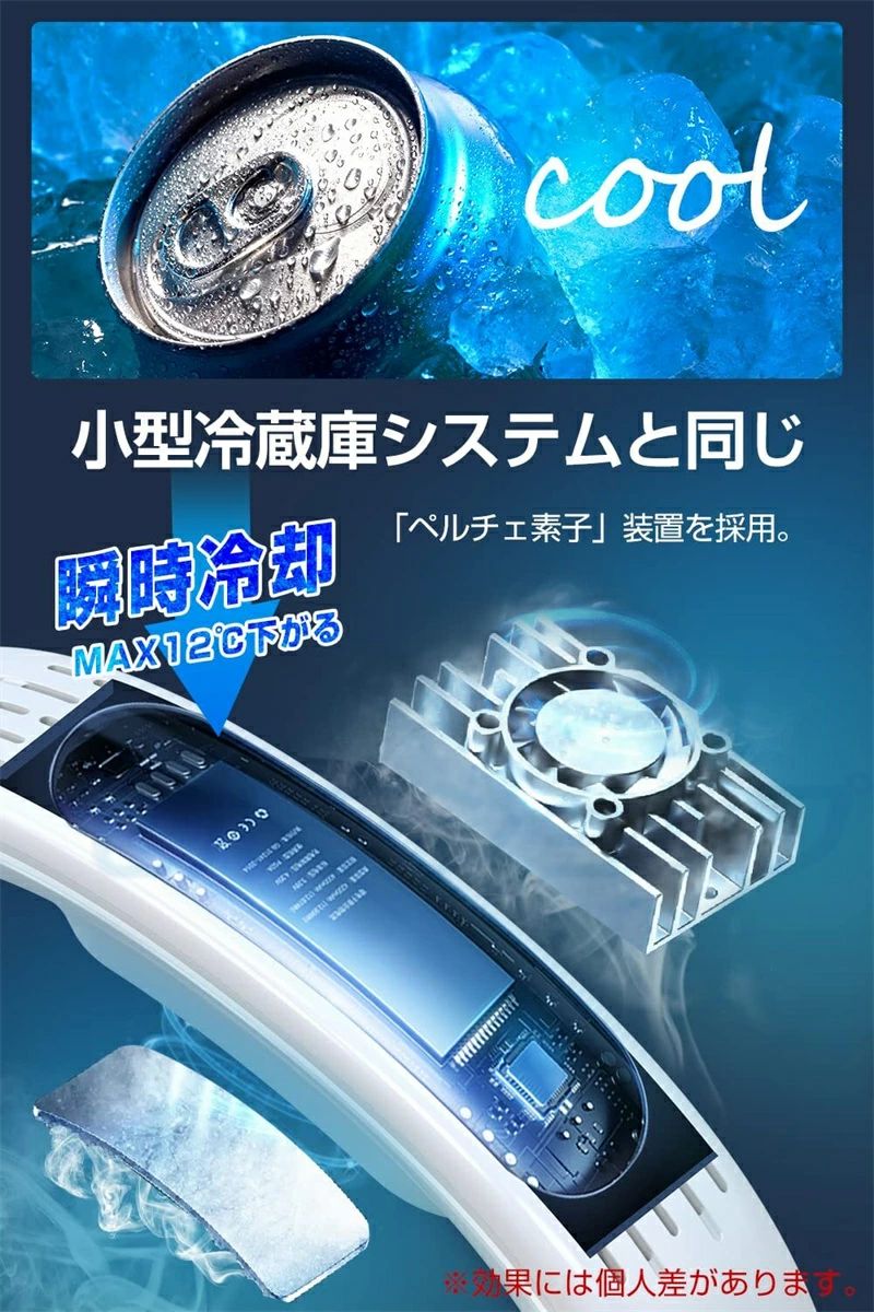 自由角度調整 折り畳み式 熱中症対策 冷却プレート ネッククーラー 首掛け扇風機