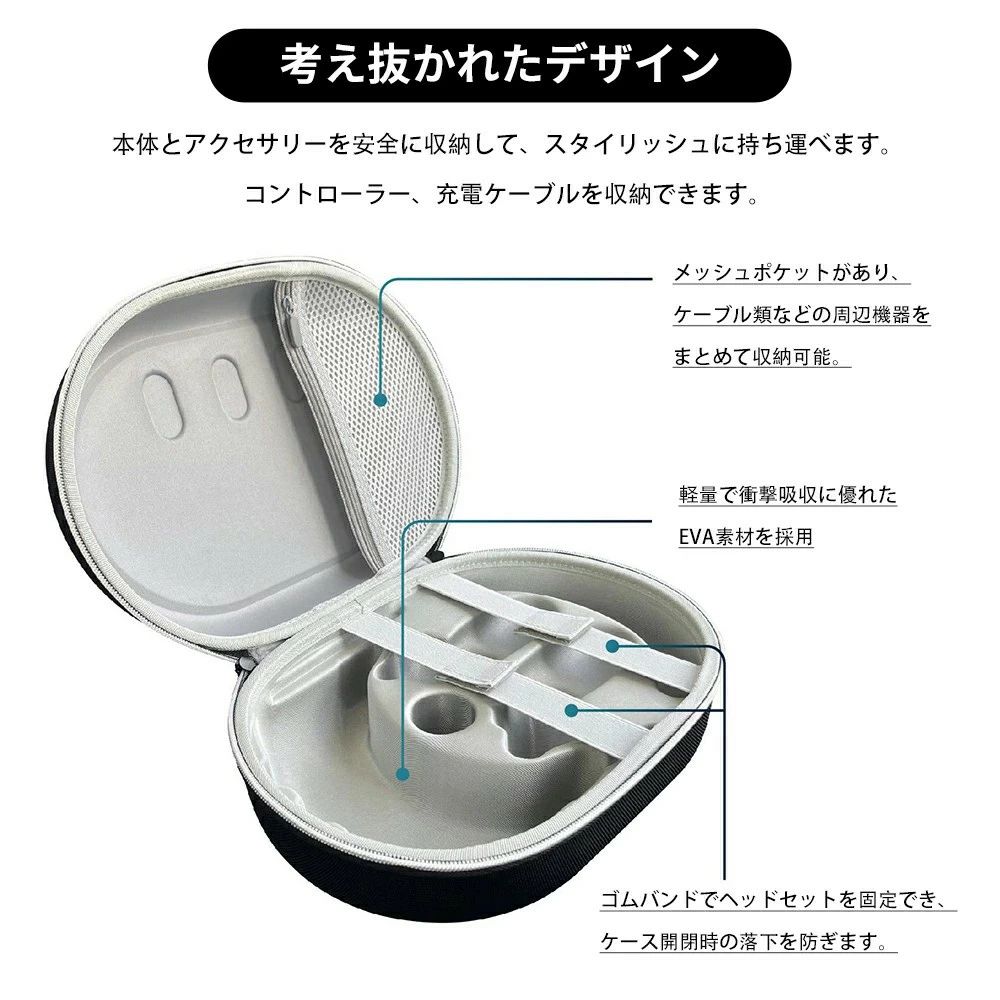 軽量 収納バッグ EVAポーチ ハード 手触りが快適で ハードケース 持ち手付き 傷防止 耐衝撃 保護 専用 カバー