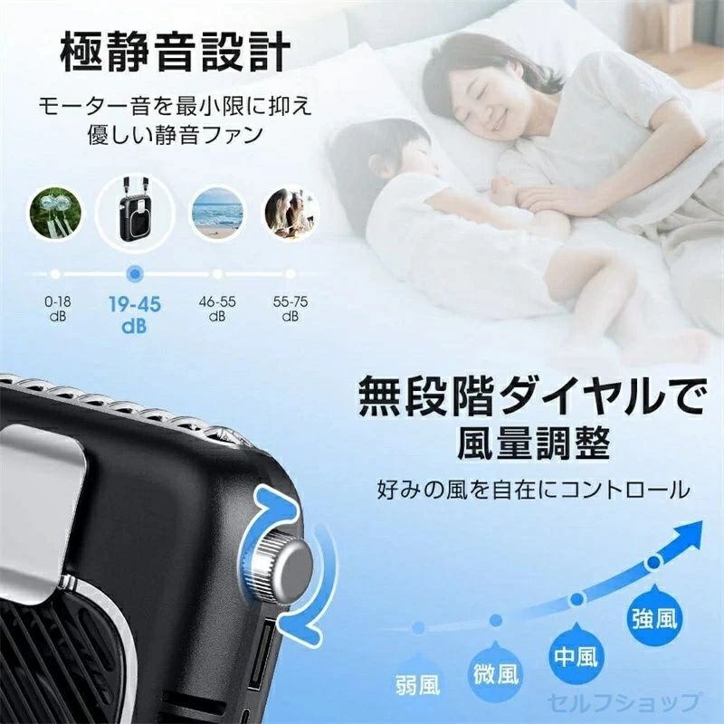 【2025新 発売?1台5役】 腰掛け扇風機 ベルトファン 強力 大風量 20dB極静音 無段階風量調整 軽量 急速充電
