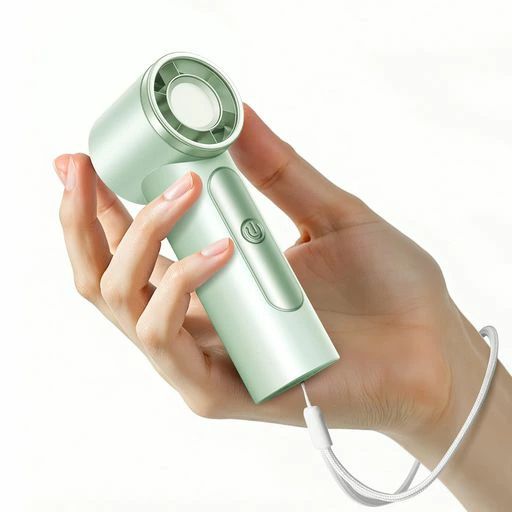 MAGICJOHNハンディ扇風機小型ストラップ付きLEDデジタル表示コンパクト軽量6段階風量調節強力4000MAH大容量11時間連続稼働TYPE-C