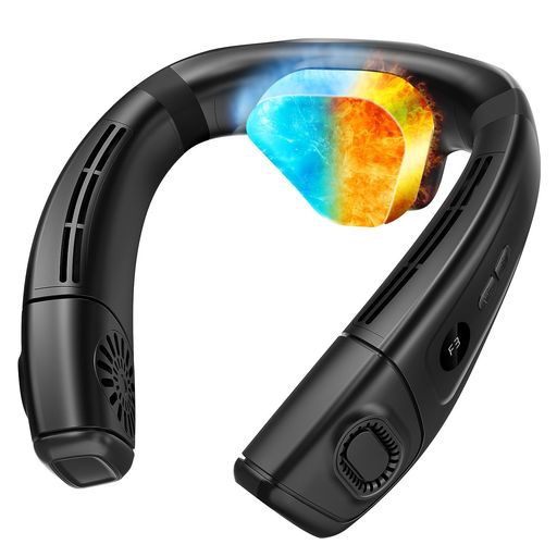 ネッククーラー冷却プレート首掛け扇風機【冷暖両用&上下風道3D送風&超大冷却プレート】ネックファンペルチェ素子軽量羽なし携帯