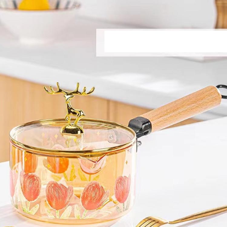 Small Pans - 電子レンジ対応 耐熱ガラス 透明 オーブン ガラススープ鍋 1.7L 食材が見えるガラス鍋 卓上鍋 食洗機対応