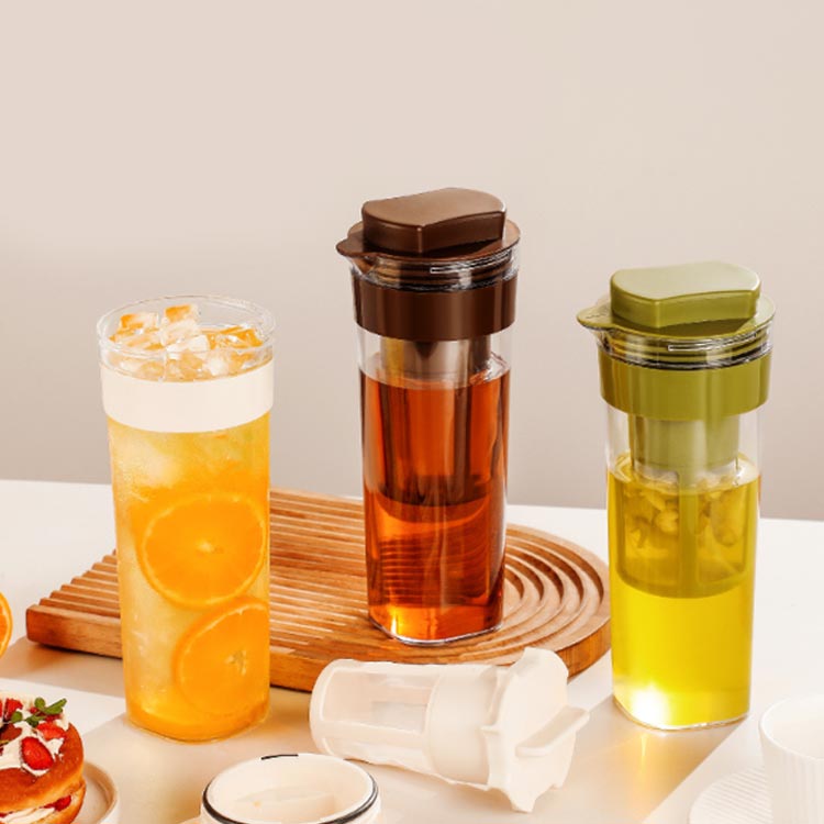 冷水筒 耐熱 ピッチャー 1.1L 2本セット プラスチック おしゃれ 麦茶ポット 水差し 洗いやすい