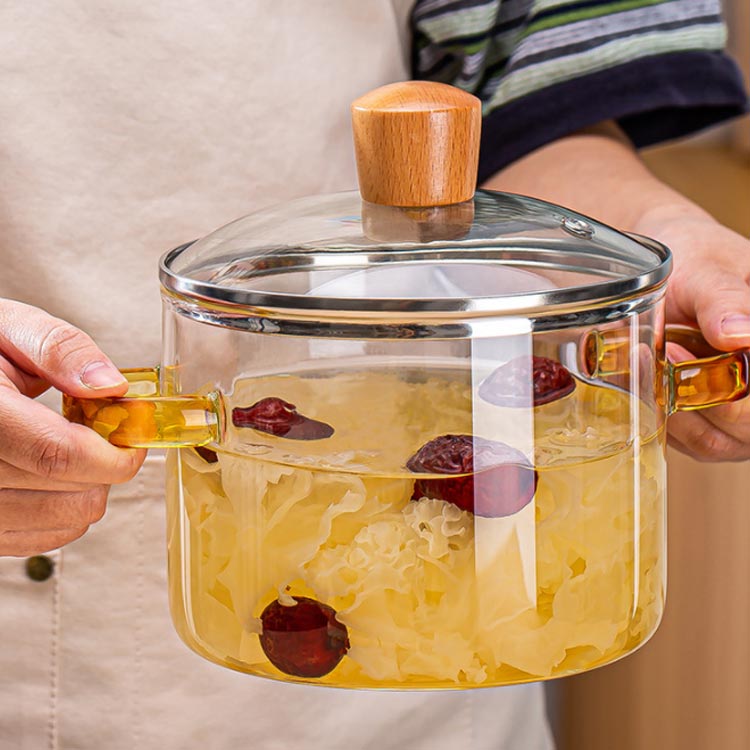 食洗機対応 ガラス鍋 耐熱ガラス 電子レンジ対応 1.6L/2.3L 透明 オーブン 卓上鍋 ガラススープ鍋