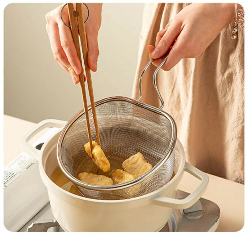筛子, 篮子 - 【】漏勺 食品グレードのステンレス鋼 大容量 キッチン用品 麺を茹でる 水切りと油切り
